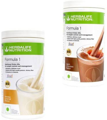 HERBALIFE Formula 1 Shake Mix- Banana Caramel Flavor & Chocolate Flavor For Weight Loss Plant-Based Protein