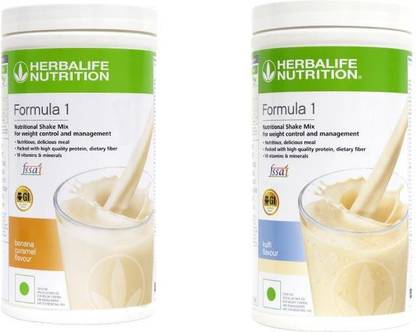 HERBALIFE Formula 1 Shake Mix- Banana Caramel Flavor & Kulfi Flavor For Weight Loss Plant-Based Protein