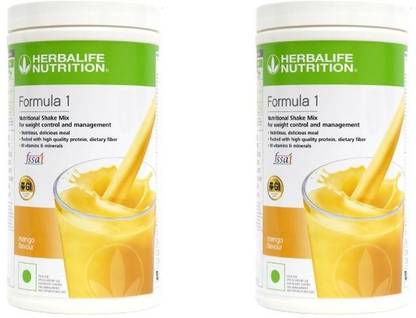 HERBALIFE Formula 1 Nutritional Shake Mix - Mango Flavor For Weight Loss 2 PCS Plant-Based Protein