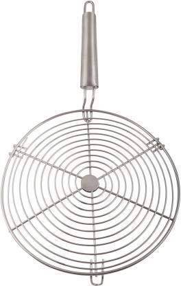 Navya COLLECTION Stainless Steel Roaster Papad Jali, Pizza Round Roaster Grill with Handle 1 kg Roaster