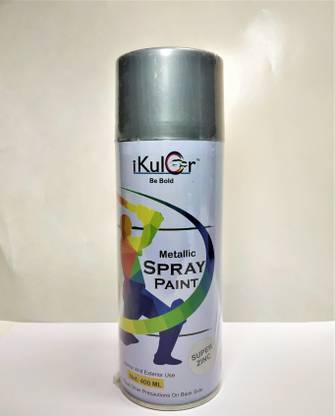 iKulor iKulor Multipurpose Normal Aerosol Spray Paint - Super Zinc Colour Silver Spray Paint 400 ml