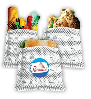 Pyramid Food Pouches, 250 Pcs, 3 X 4 Inches size, Pack Food Items like Roti, Parantha, Sandwhich, Burger, Food Grade, Heat Sealable using Home Iron or L sealer, Healthy way to Pack Veggies, Bakery Meat, Extends Shelf life of Raw Vegetables by 15 days, Moisture & Grease Resistant Paper Storage Pouch