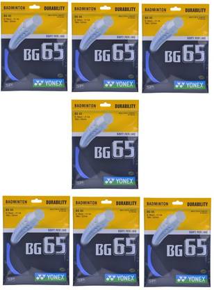 YONEX BG 65 Badminton Strings, Pack of 7 0.7 Badminton String - 10 m