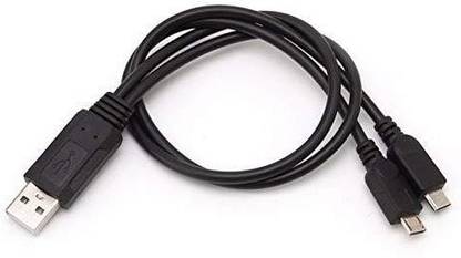 BIGGEAR USB 2.0 a Power Enhancer Y 1 Female to 2 Male Data Charge Cable Extension Cord (Dual Micro USB Splitter Charge Cable Power) 0056-1F-FUSB-2MUSB-TYPE A USB Cable