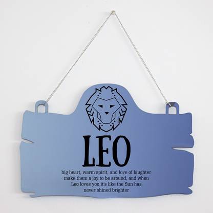 Crazy Corner Leo Quote Printed Zodiac Sign Door Hanging Board (Rectangle) | Birth Sign Door Hanging Board | Horoscope Sign | Zodiac Sign Gifts | Door Hanging for Living Room/Kids Room/Bedroom