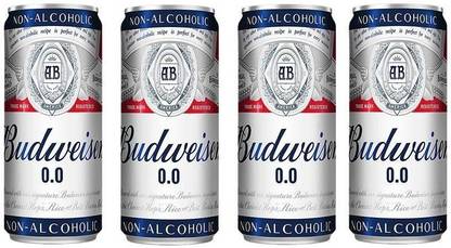 Budweiser Non Alcoholic Beer (Imported) 330ml (Pack of 4) Can
