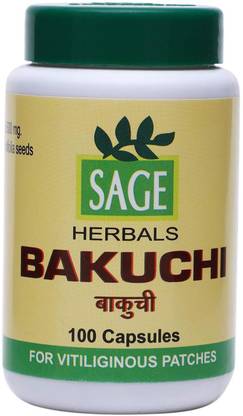 Sage Herbals Bakuchi Capsules for Vitiligo Patches, 100 Capsules