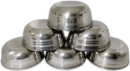 INDOROX Stainless Steel Serving Bowl 6 Pcs Medium Size Stainless Steel Veg Bowl Vati Katori Serving Dish