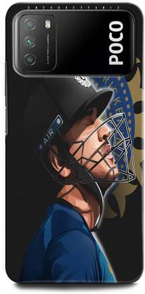 ORBIQE Back Cover for POCO M3 MZB082QIN MS DHONI 7, MAHENDRA SINGH DHONI, DHONI, CRICKET, JERSEY