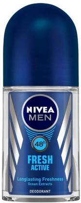 NIVEA Men Deodorant Roll On, Fresh Active, 48h Long lasting Freshness, 50 ml Deodorant Roll-on  -  For Men