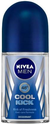 NIVEA Men Deodorant Roll On, Cool Kick, 48h Long lasting Freshness, 50 ml Deodorant Roll-on  -  For Men
