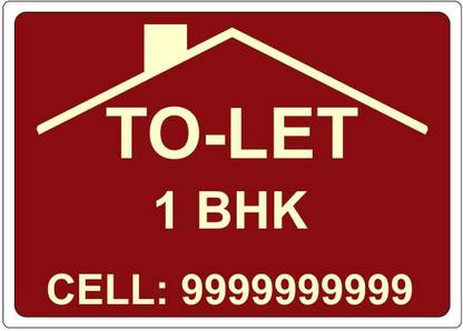 JEEPL TOLET 1BHK RENTAL SIGN BOARD, ACP vinyl, SIZE : 14X10 inches Emergency Sign
