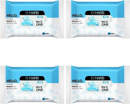 MARS Refreshing Wet Wipes Paraben Free Ice Cool Lets Chill