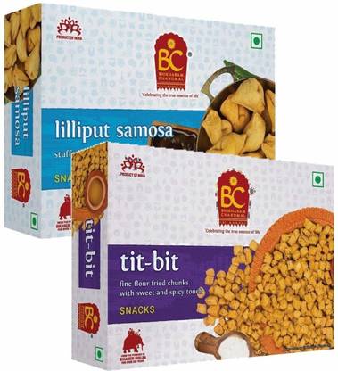 BHIKHARAM CHANDMAL Tit Bit 425gm & Lilliput Samosa 425gm