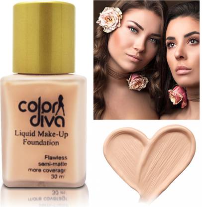 Color Diva Liquid Makeup Foundation Flawless Semi-Matte, Shade-101 Foundation