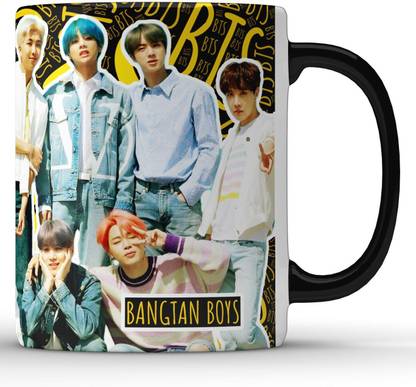 Unbounded Company Bangtan Boys BTS K-pop Music Band Black Ceramic Coffee Mug