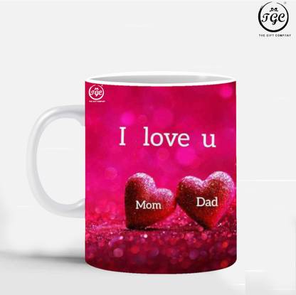 REINVENTORS I love mom dad coffee mug Ceramic Coffee Mug