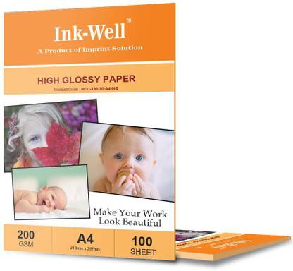 Ink Well Cast coat Photo paper collection 100 sheets Unruled A4 100 gsm Photo Paper