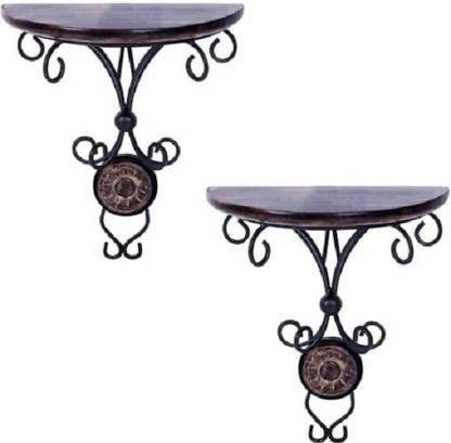ANB Enterprises Wooden, Iron Wall Shelf