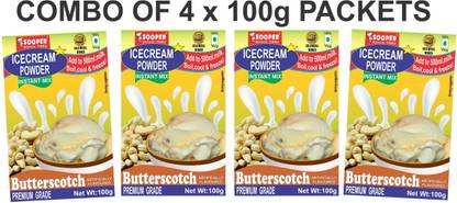 SOOPER ICE CREAM MIX POWDER BUTTER SCOTCH 100g X 4 PACKS 400 g