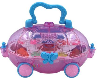 Jugutoz Girls Cosmetics Toy Ice Cream cart Shape Interaction Makeup Painting Face Eyeshadow Pretend Play Games Toys For Baby Girl (ASSORTED COLOR 1pc)