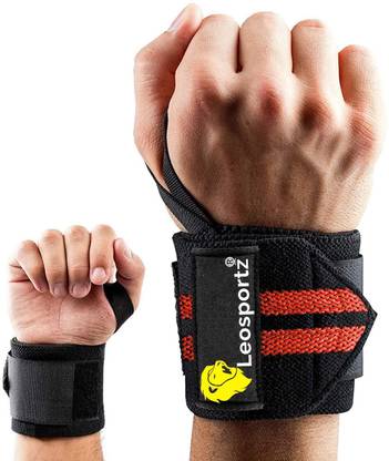 Leosportz Wrist Wraps (18" Premium Quality) for Powerlifting, Bodybuilding, Weight Lifting Wrist Support