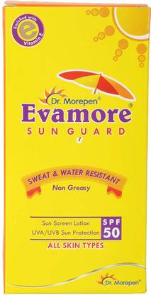 Dr. Morepen Sunscreen - SPF 50 PA++ Evamore Sun Guard SPF-50 PA++ 1x100ml (Pack of 1)