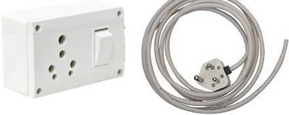 Neoware 1 Socket 16A Power Extension Box For Refrigrator, Washing Machine,Microwave,etc with Heavy 3-Core Cable & Premium 16A 3-Pin Plug (4 mtr Cable) 16 A Single Pin Socket 1  Socket Extension Boards