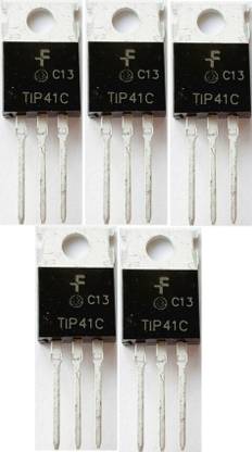 RISARYA SET OF 5PCS OF TIP41C 6A,100V, 65W, NPN TRANSISTOR USED FOR AMPLIFICATION AND SWITCHING TO-220 NPN Transistor