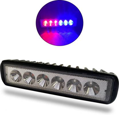 Autofledge 6 LED Blue Red Headlight Strobe LED Light Flasher for Car/Bike/Cycle/Tractor VLBPL2 Interior Light Car, Motorbike, Truck, Van LED (12 V, 10 W)