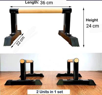 DHRUVIKA Wooden Heavy Duty Parallettes for Crossfit, Calisthenics, Gymnastics, Bodyweight Push-up Bar