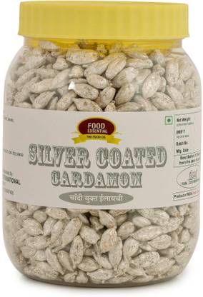 FOOD ESSENTIAL Silver Coated Cardamom Menthol Mouth Freshener