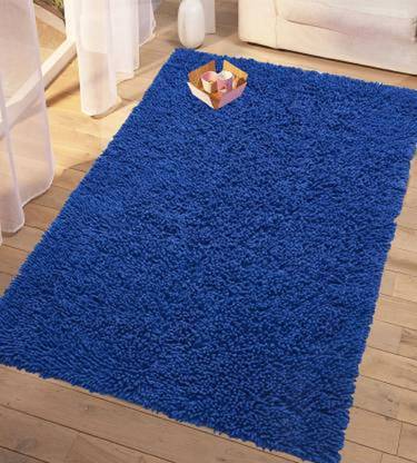 Y99 Blue Polyester Area Rug