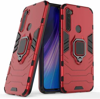 ELEF Back Cover for Redmi Note 8 Armor Rugged Shockproof with Metal Rotating Ring Case