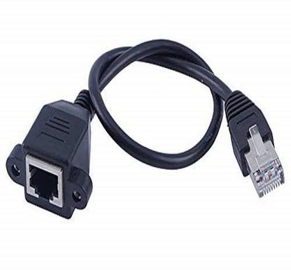 techut LAN Cable 0.3 m 30cm rj45 male to female panel screw mount ethernet