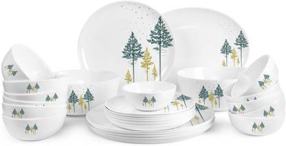 cello Pack of 27 Opalware Royale Royale Pine 27 Pcs Dinner Set