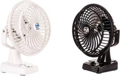 HM combo of Powerful High speed wall cum table fan (white and black) with 12 Months Warranty Anti Dust 225 mm Table Fan