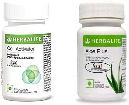 HERBALIFE Cell Activator Tablets For Active Body With Aloe Plus Capsules For Better Digestion Combo