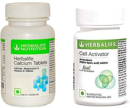 HERBALIFE Calcium Tablets VitaminD For Stronger Bones+Cell Activator Tablets For Active Body Nutrition Drink
