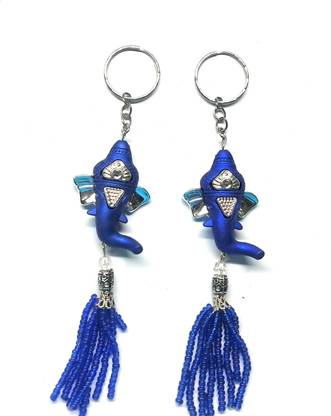 Lakhdatar Mall Fancy Ganesh Ji Keychain Blue Colour set of 2 Key Chain