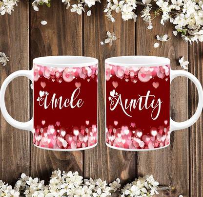 TrendoPrint Uncle Aunty Birthday and Wedding Anniversary Gift for Mama Ji Chachu and Chacha Ji Uncle Ji and Neighbours and Chachi Aunt and Aunty Ji Mami Ji Printed White Tea Ceramic Coffee Mug