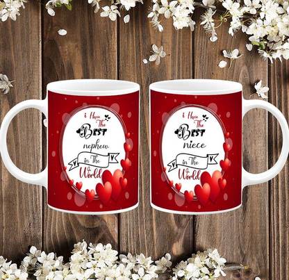 TrendoPrint I Have The Best Nephew Niece Birthday and Wedding Anniversary Gift for Bhatija and Bhanja and Bhatiji and Bhanji Printed White Tea Ceramic Coffee Mug