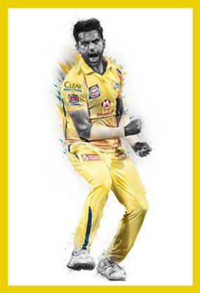 Deepak Chahar Wall Poster For Home And office Décor Print on 300gsm Thickness Paper With Gloss Lamination (Size 13 Inch X 19 Inch, Rolled) Multicolor Paper Print