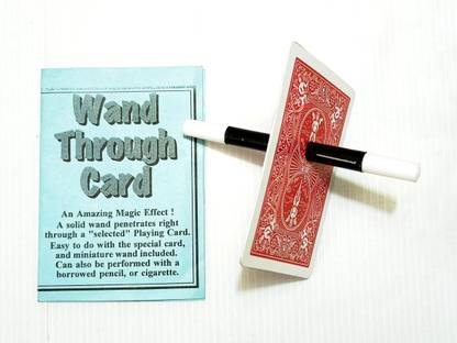 A SARKAR MAGIC WORLD MAGIC WAND THROUGH CARD MAGIC / CIGARETTE THROUGH CARD MAGIC 1 Magic Tricks