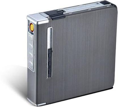 Ala Flame Cigarette Case Box PREMIUM CIGARETTE BOX WITH LIGHTER, SMOKING 20PCS CIGARETTE, CASE, CREATIVE USB CHARGING CIGARETTE BOX Cigarette Lighter