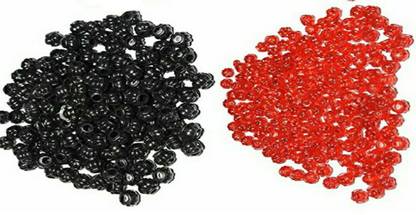 PUSHPA CREATION Red,Black Beads