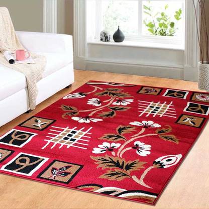 The Home Talk Red Viscose Carpet