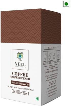 Neel Instant Premix Coffee Unsweetened - 100% Natural 20 Single Sachets - Sugar Free Instant Coffee Powder Instant Coffee