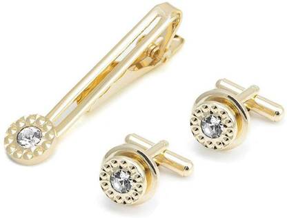 EXOTICA Fashions Metal Cufflink & Tie Pin Set