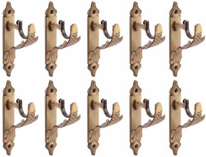GLOXY Gold Rod Rail Bracket, Curtain Knobs, Curtain Hooks, Curtain Rods Metal